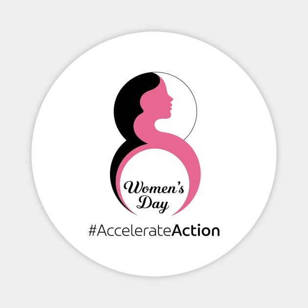 International-Women's-Day-Accelerate-Action-2025-8 March Magnet by ArtistTee ⭐⭐⭐⭐⭐